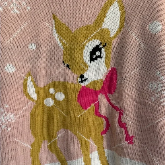 Pink Deer Pattern Sweater - Picture 3 of 7